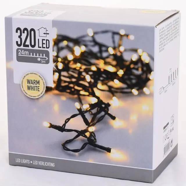 LED vianočné svetlá 320 (teplá biela)