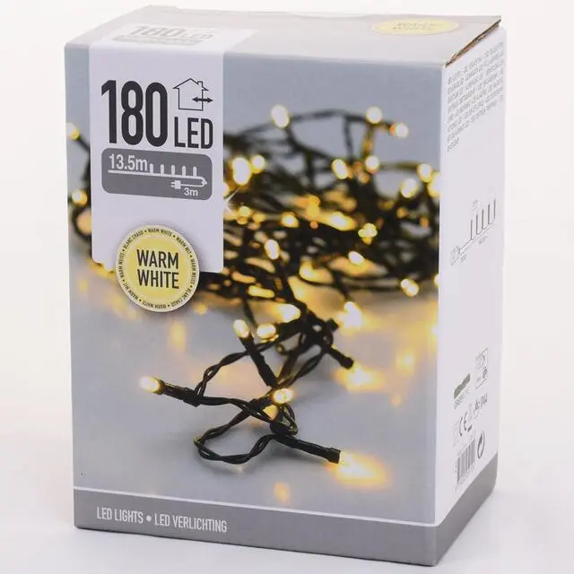 LED vianočné svetlá 180 (teplá biela)