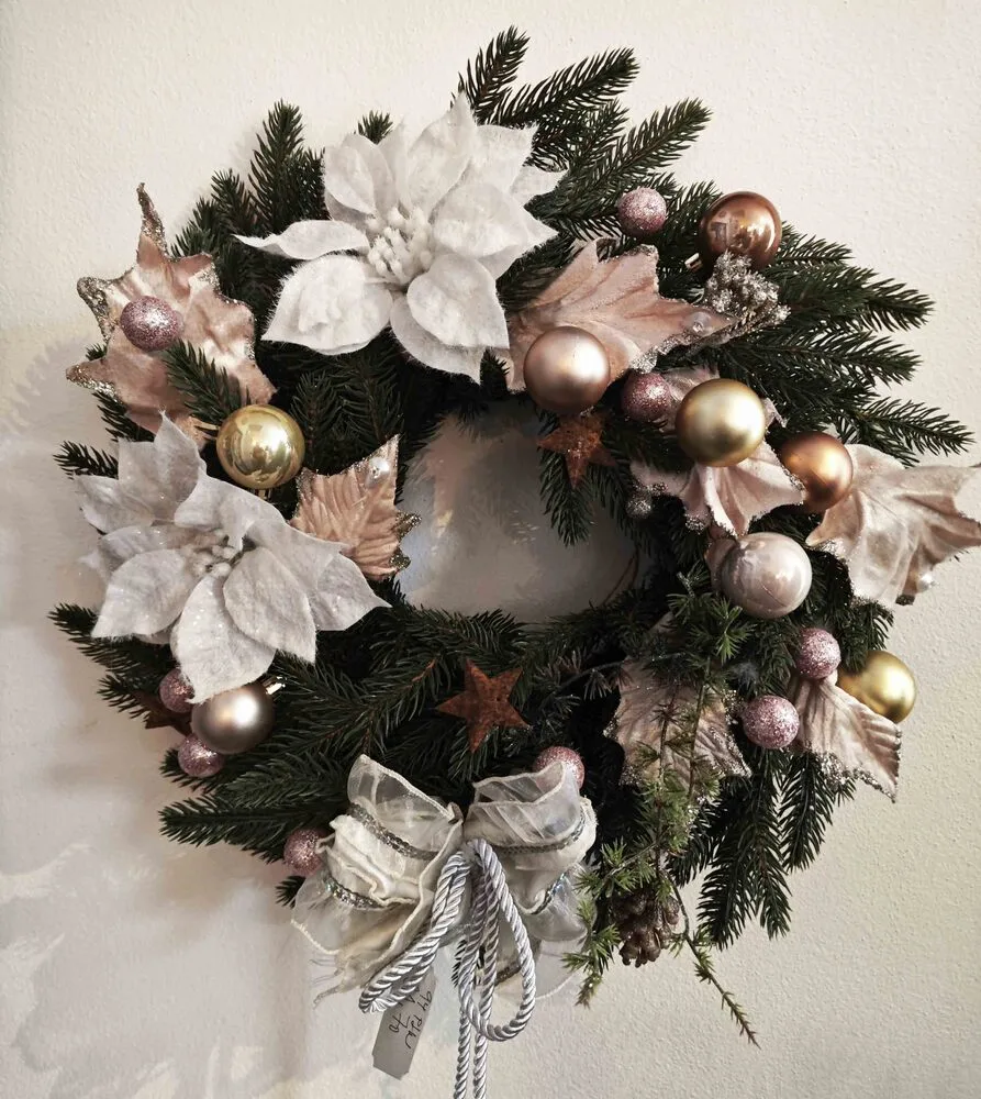 🌲 Vianočný veniec Smrek 100% 3D – 50 cm | Tmavozelený veniec s realistickými 3D vetvičkami